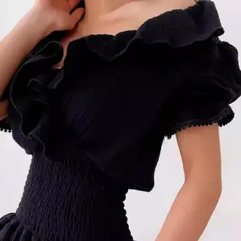 Sieviešu Kleita Ir 2021. Piepilsētas Modes Sexy Pie Pleca V-veida Kakla Savirmot Vasaras Dāmas Svārki, Īsas Piedurknes Mini Kleita Sievietēm