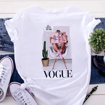 Sieviešu MODĒ Druka T kreklu Harajuku Tendence Stils O-veida Kakla T-Krekls, Sieviete, Vasaras Īsām Piedurknēm Gadījuma Streetwear balts t-veida Topi
