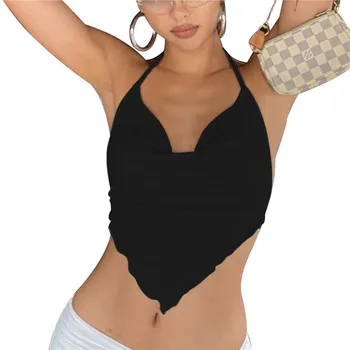 Sieviešu Pavada Kultūru Cami Topi Sexy Dāmas bez Piedurknēm Slēgs Kakla vienkrāsainu Sevi Sasiet Backless Kamzolis Topi Clubwear ir 2021.