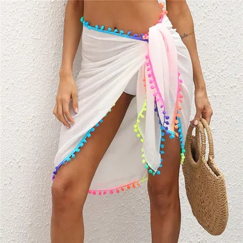 Sieviešu Peldkostīmi Bikini uz Augšu, Milzīgais Beach Mini Wrap Svārki Sarong Pareo Šorti Vasaras Beachwear Karstā Pārdot par Brīvdienu