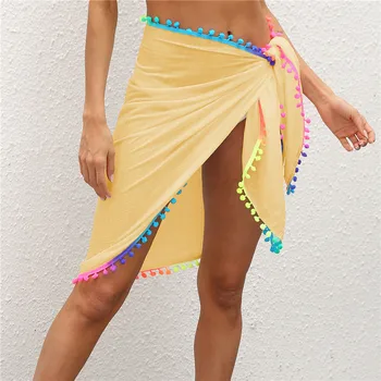 Sieviešu Peldkostīmi Bikini uz Augšu, Milzīgais Beach Mini Wrap Svārki Sarong Pareo Šorti Vasaras Beachwear Karstā Pārdot par Brīvdienu