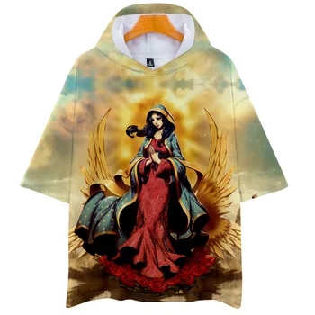 Sieviešu pelēkā vārna Our Lady Of Guadalupe Jaunavas Marijas Meksika, Meksikas Kapuci t-krekls 3D harajuku Vasaras personības Katoļu Kapuci topi