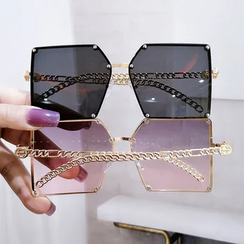 Sieviešu Saulesbrilles Trending Laukumā American Vintage Stila Ķēdes Kāju Brilles Slīpumi Lēcas Luksusa Dizaineru Vīriešu Braukšanas Eyeglasse