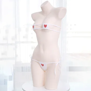 Sieviešu Sexy Apakšveļa, Erotiska Cute Mini Krūšturis Melna Balta Karstā Pidžamu Mikro Bikini Clubwear Apakšveļa Veiktspēju, Apģērbu, Seksa Komplekts