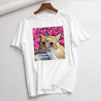 Sieviešu T Krekls Gudrs Kaķis Drukāt Tee Kreklu O-veida Kakla Topi, t-veida, Vasaras Sieviešu T-Krekls Modes Dāmas Smieklīgi T-krekli, Balts t-veida