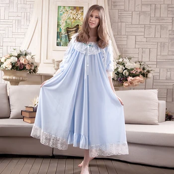 Sieviešu Tērpu Komplekts Priness Sleepwear Uzstādīt Salds Royal Naktskrekls Šifona Ilgi Drēbes Kleita Laciness Mežģīņu Apmetni Pavasara Vasaras Tērpu komplekts