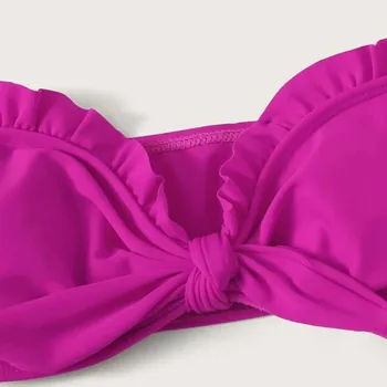 Sieviešu Vasaras Bikini Komplekts Sexy kaklasaišu Krāsošanas Mežģīnes Up High Cut Kāju Pavada Bikini, kas Divas Gabals Peldkostīms купальники женские 2021