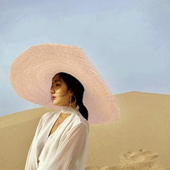 Sieviešu Vasaras Lielgabarīta Saules Sieviešu Cepure Platām Malām, UV Aizsardzība Salokāms Saules Elegants Vintage Floppy Lielu Salmu Pludmale Cap