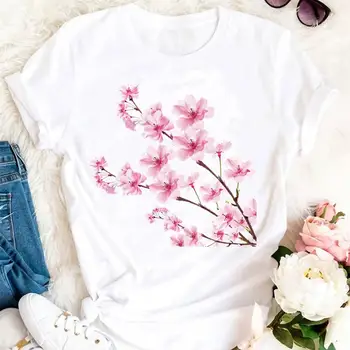 Sieviešu Vasaras Ziedu Gudrs Ir 2021. Pludmales Modes Apģērbu Karikatūra Sexy Tshirts Drēbes, Stilīgs T Top Lady Drukāt Tee T-Krekls