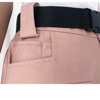 Sieviešu Īsās Bikses-Šorti Jaunu Kabatas Vērtnes Kravas Šorti Korejas Augsta Vidukļa Mini Šorti Ar Kabatas Sprādzi Josta Gadījuma Dāmas Bikses Bikses