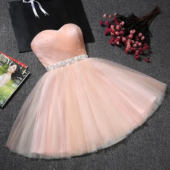 Sieviešu īsās oficiālās balles vakara kleita Plus lieluma strapless tilla kāzu kleita rozā, balta līgavas kleita