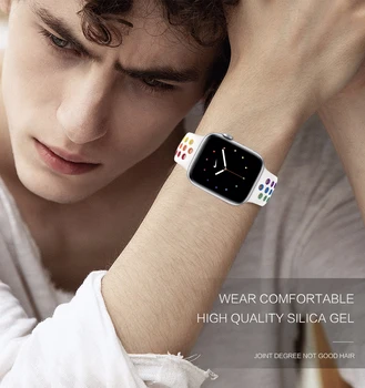 Siksnu apple skatīties joslas 44mm 40mm iwatch band 42mm 38mm mīksta silikona aproce watchband correa apple skatīties 6 5 4 3 2 SE
