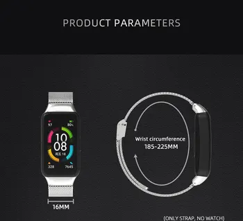 Siksnu Huawei Honor Band 6 Smartwatch Milanese Cilpa Aproce No Nerūsējoša Tērauda Skatīties Joslas Huawei Band 6 Metāla Aproce