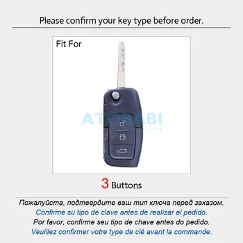 Silikona Auto Atslēgu Gadījumos 3 Pogas Locīšanas Keychain Tālvadības Maciņi, Aizsargs Segtu Ādas Ford EcoSport Uzmanību Fiesta S-MAX