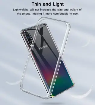 Silikona Crystal Case For Samsung Galaxy A10 A20 A20e A30 A40 A50 A60 A70 A80 A90 5G M10 M20 M30 Mīksto TPU Aizsardzības Aizmugurējo Vāciņu