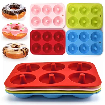 Silikona Donut Cepšanas Veidnes Ailē Panna ar Non-stick BPA Free Cookies Pelējuma Lapa Virtuļi Renes Viegli Tīrīt Trauku mazgājamā mašīna, Mikroviļņu