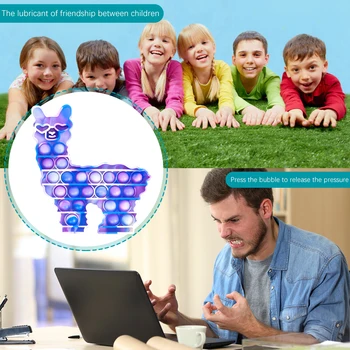 Silikona kaklasaišu Krāsošanas Alpakas Push Burbulis Maņu Rotaļlietas Anti-stresa Relaksējošu Fidget Autisms, Rotaļlietas, Stress, Atbrīvot Īpašām Vajadzībām Rotaļlietas