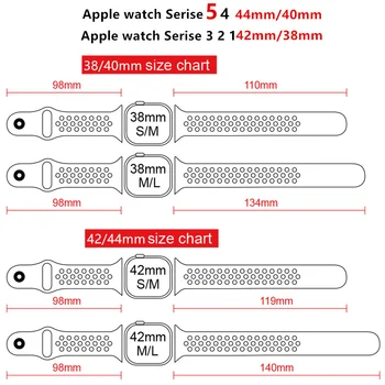 Silikona Siksniņa Apple Skatīties Joslas 42 mm 44mm 40mm 38mm 44 mm iwatch SE 5 4 3 watchband Elpojošs aproce Aplle skatīties 6 Siksniņas