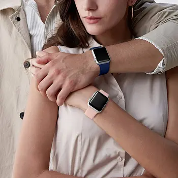 Silikona Siksniņa Apple Skatīties joslas 44mm 40mm 38mm 42mm 44 mm Gumijas watchband smartwatch correa aproce iWatch 6 se 5 4 3 joslu