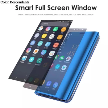 Skaidrs viedoklis Smart Mirror Flip Case for Xiaomi Redmi 7.A Segtu Stāvēt Gadījumā Par Xiomi Xaomi Xiami Kisomi Redmi7A A7 Coque Fundas