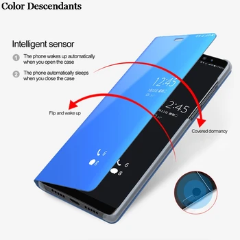 Skaidrs viedoklis Smart Mirror Flip Case for Xiaomi Redmi 7.A Segtu Stāvēt Gadījumā Par Xiomi Xaomi Xiami Kisomi Redmi7A A7 Coque Fundas