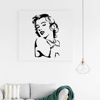 Skaistumkopšanas Marilyn Pašlīmējošās Vinila Ūdensizturīgs Sienas Mākslas Decal Par Viesistaba, Guļamistaba Decal Radošo Uzlīmes