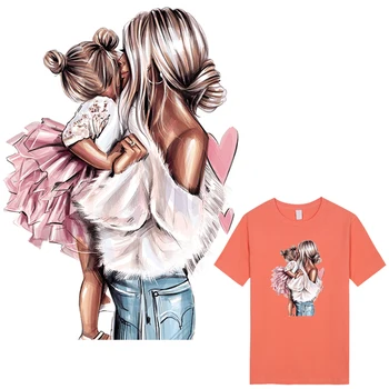 Skaistā Mamma Un Meitene Diy Piederumi Plāksteris Karstu Asaru Siltuma Pārneses Jauns Dizains, T-Kreklu Kleitas Diy Siltuma Uzlīmes
