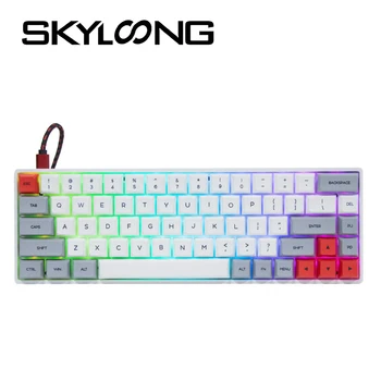 SkyloongSK68s Teclado Mecánico Spēlētājs, Teclado Bluetooth Gk61 Mini Tastatūru, Teclado 60%Pc Usb Gateron Dzeltena Windows Tukšu Keycaps