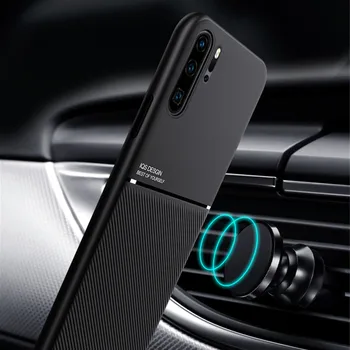 Slim Matte Ādas Gadījumā Huawei P40 P30 P20 Pro Lite Mate 30 20 Nova 6 Godu 10es 20i P Smart 2019 Automašīnas Turētājs Triecienizturīgs Vāks