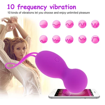 Smart APP Buletooth Kontroles Vibrators Kegals Vaginālo Bumbiņu Valkājamas Vibrējošais Biksītes Olas Seksa Rotaļlietas Sievietēm Dildo Clit Stimulēt