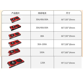 Smart BMS 20S 72V 60V Lifepo4 Li-ion (Litija) Baterijas Aizsardzības pārvalde Bluetooth APP pastāvīgā strāva 30A 40A 60A 80A 100A 120.A