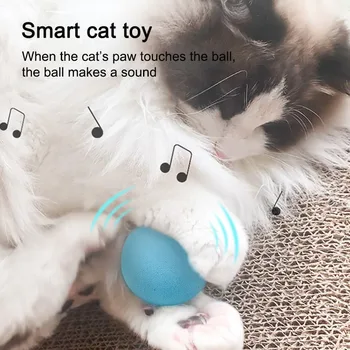 Smart Cat Rotaļlietas Interaktīvas Bumbu Ar Catnip Kaķu Apmācības Rotaļlietas Touch Skaņa, Spēlējot Bumbu Teaser Pīkstošs Rotaļlietas, Lai Kaķiem Kaķēns Molārā