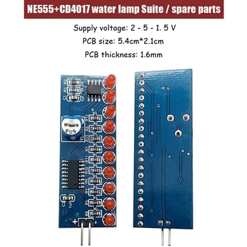 Smart Elektronikas Komplekti NE555+CD4017 Vieglā Ūdens Plūst Gaismas LED Modulis DIY Komplektu