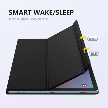 Smart Folio Case For Samsung Galaxy Tab S6 10.5 2019,Slim, Viegls Smart Shell Stand Vāciņu,Spēcīgu Magnētisko Adsorbcija uz Cilnes