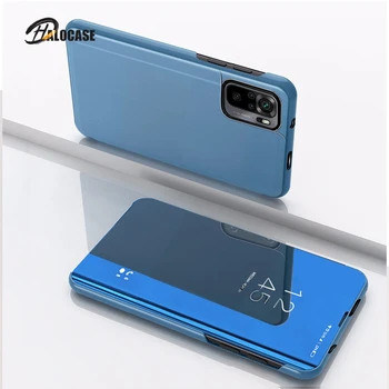 Smart mirror flip cover for samsung galaxy a02s a12 a32 a42 a51 a52 a71 a41 a31 a21s a11 a01 core m31 s m51 m 21 m11 stāvēt gadījumā