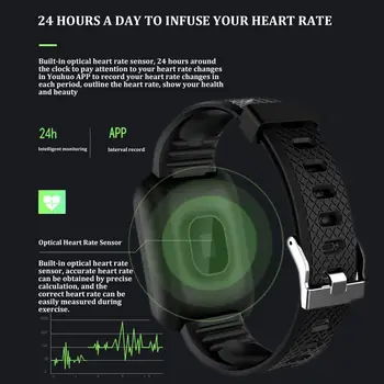 Smart Skatīties Vīrieši Sievietes Ūdensizturīgs asinsspiediens, Sirds ritma Monitors Sports Fitness Tracker Aproce Smartwatch IOS Android