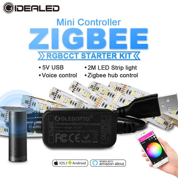 Smart tv ZigBee led rgbcct mini kontrolieris strip gaismas 5V Usb kontrolieris Ar Alexa Echo kā arī balss vadības zigbee hub smartthings