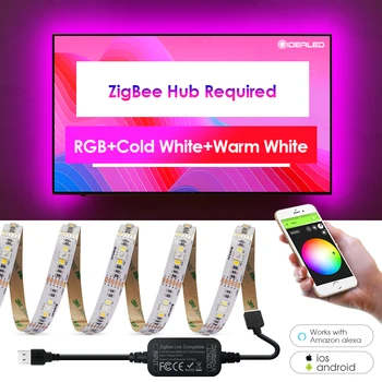 Smart tv ZigBee led rgbcct mini kontrolieris strip gaismas 5V Usb kontrolieris Ar Alexa Echo kā arī balss vadības zigbee hub smartthings