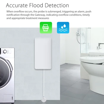 Smart WiFi Ūdens Noplūdes Signalizācijas Sensors Detektoru Tuya Smart Bezvadu Mājas Plūdu Pārplūdes Drošības Trauksmes Sistēma