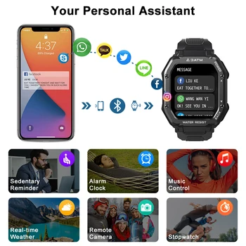 Smartwatch Cilvēks KOSPET ROCK Izturīgs Smart Skatīties Pilnu Touch Fitnesa Tracker Bluetooth Ūdensizturīgs Vīriešu Skatīties Aproce par Xiaomi