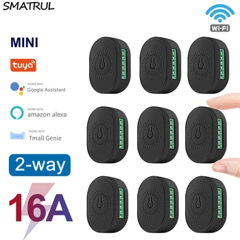SMATRUL Tuya 16A Wifi Mini Switch Module Breaker Smart Automatizācijas DIY Gaismas Sienas 2 Veidu Balss Kontroles Darbu Ar Alexa, Google Home