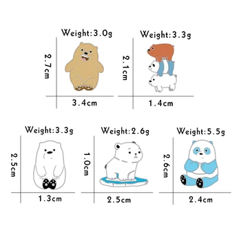 Smieklīgi Dzīvnieku Piespraudes Cute Karikatūra Lāči Panda Atloks Pins Mugursoma Drēbes Emaljas Pin Modes Rotaslietas Metāla Emblēma Bērniem Meitenēm