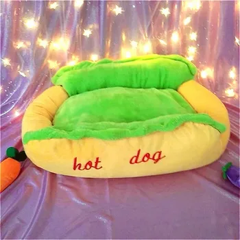 Smieklīgi Hot Dog Gultas Pet Sauļošanās Krēslu Suņu Gulta Audzētava Kaķis Kucēns, Silts Mīksts Māja Silta Dīvāna, Paklāja Grozu Segu Hotdog Gultas Guļammaiss