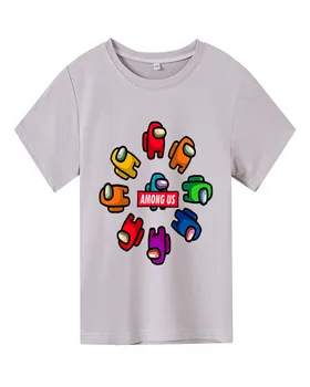 Smieklīgi Spēles Starp Mums Topi 4-14T Bērniem Zēnu T-Krekls Impostor Grafiskais Bērns, Topi 2D Karikatūra Krekli Vasaras Īsām Piedurknēm Atdzist Tees