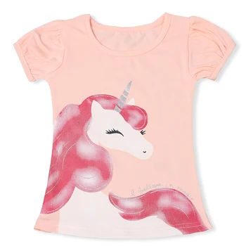 Smieklīgi Unicorn Meiteņu T-krekls Bērniem Balts Kokvilnas, ar Īsām Piedurknēm Topi Cute Baby Kids Ir 2021. Summer Cartoon Drēbes 3 4 5 6 7 8Years