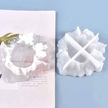 Sniega Kalnu pelnu trauku Pelējuma pelnu trauku Sveķu Pelējuma DIY Silikona Veidnes Epoksīda Amatniecības Zibspuldzes Turētājs
