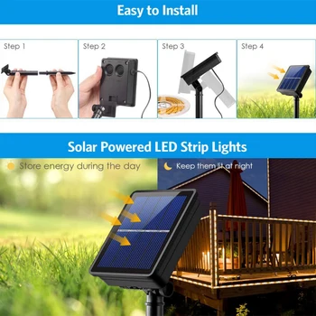 Solar Power LED Strip Gaismas DC2V 2835 30Leds/m Elastīgs RGB LED Lentes Waterproor LED Lentes Svītru Gaismas Diožu Lente 3m 5m