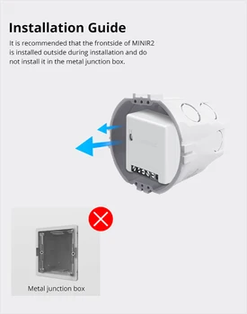 SONOFF MINIR2 divvirzienu Smart Switch(MINI Upgrade) DIY Smart Home Wifi Slēdzis 100-240V Laika Slēdži Darba Ar Google Home Alexa