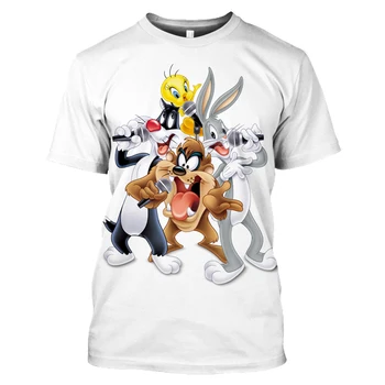 Sonspee Zīmolu Vīriešu/sieviešu 3d Iespiests T-krekls Karikatūra Anime Bugs Bunny Īsām Piedurknēm Modes T Krekls, Sporta Džemperis Vasaras Top Tees