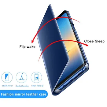 Spogulis Skatu Flip Case For Samsung Galaxy S10 Gadījumā 6.1 collu Full Apšuvuma Triecienizturīgs Vāks Samsung S10 G973F Gadījumā